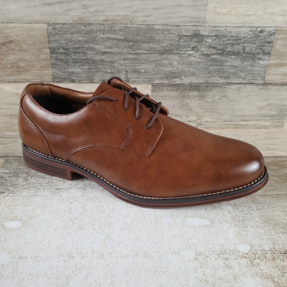 Dockers Fairway Mens Dress Oxford Shoes Sz 12 W Brown Leather Lace Up Plain Toe